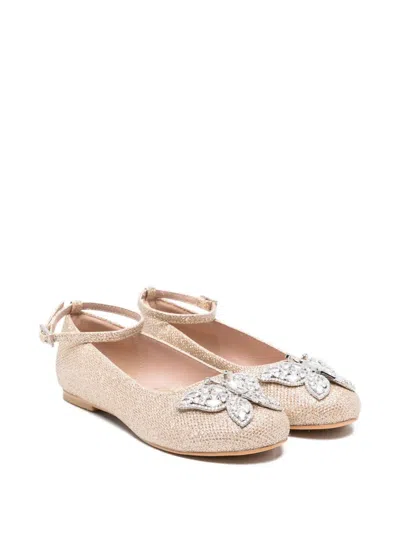 Aruna Seth Kids' Butterfly-embellished Ballerinas In Neutral