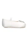 Aruna Seth Satin Odette Ballet Flats In White