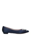Aruna Seth Woman Ballet Flats Midnight Blue Size 8 Textile Fibers In Blue