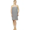 Arus Gots Certified Organic Cotton Shower Bath Wrap In Gray
