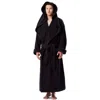 Arus Monk Style Full Length Long Terry Cotton Bathrobe In Black