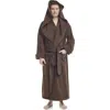 Arus Monk Style Full Length Long Terry Cotton Bathrobe In Brown