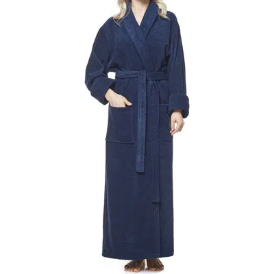 Arus Optimus Long Cotton Bathrobe For Women In Blue