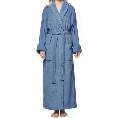 Arus Optimus Long Cotton Bathrobe For Women In Blue