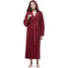 Arus Paradise Womens Hooded Cotton Bath Robe In Burgundy