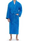 Arus Shawl Collar Turkish Terry Cotton Bathrobe For Men In Blue