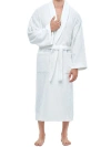 Arus Shawl Collar Turkish Terry Cotton Bathrobe For Men In Blue