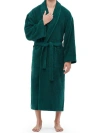 Arus Shawl Collar Turkish Terry Cotton Bathrobe For Men In Green