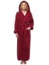 Arus Women's Hooded Full Ankle Length Premium Fleece Bathrobe In Burgundy