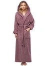 Arus Softy Womens Ankle Length Long Cotton Robe In Purple