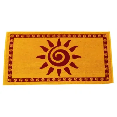 Arus Sun Turkish Cotton Beach Towel In Gold