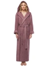 Arus Womens Gots Certified Oganic Cotton Long Hooded Robe In Brown