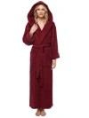 Arus Womens Gots Certified Oganic Cotton Long Hooded Robe In Brown