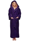 Arus Womens Long Fleece Robe With Hood In Purple