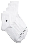 Arvin Goods Assorted 3-pack Quarter Crew Socks In White