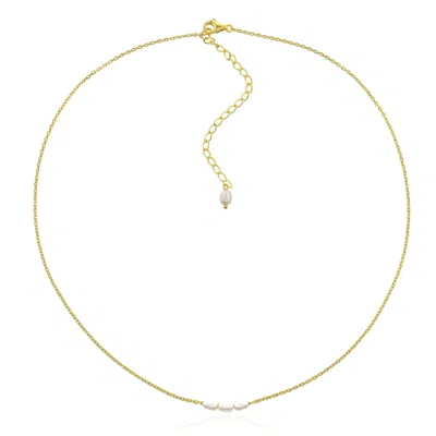 Arvino Women's Baroque Pearl Chain Necklace- Gold