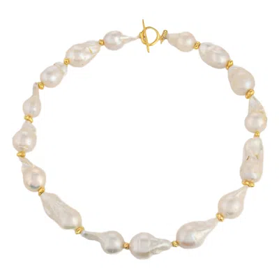 Arvino Women's Baroque Pearl Necklace- Gold