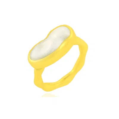Arvino Women's Baroque Pearl Ring Sterling Silver In Yellow