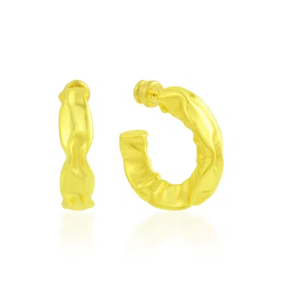 Arvino Women's Gold Foil Hoops Small Water Resistance Premium Plating In Yellow