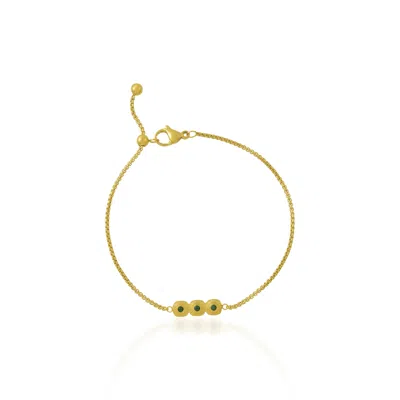 Arvino Women's Gold / Green Green Gems Bar Bracelet Water Resistance Premium Plating