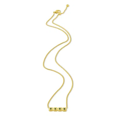 Arvino Women's Gold / Green Green Gems Bar Necklace Water Resistance Premium Plating