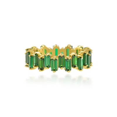 Arvino Women's Gold Green Vogue Ring Water Resistance Premium Plating