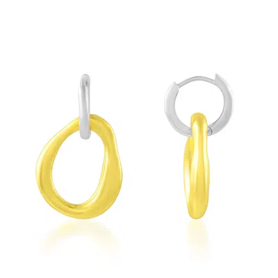 Arvino Women's Gold / Silver Molten Duality Earrings  Water Resistance Premium & Silver Plating In Yellow