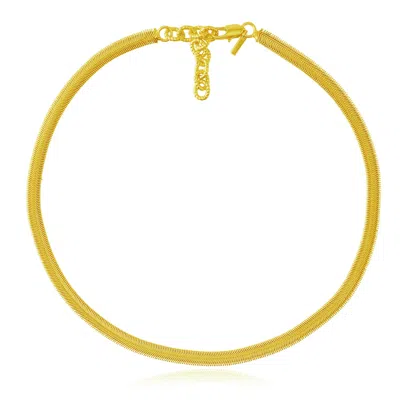 Arvino Women's Wide Snake Chain Necklace Gold Vermeil In Gray