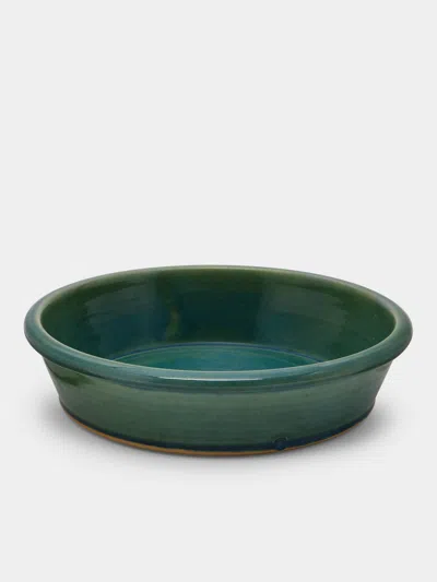 Arwyn Jones Stoneware Large Serving Dish  Abask Luxury Gift In Green