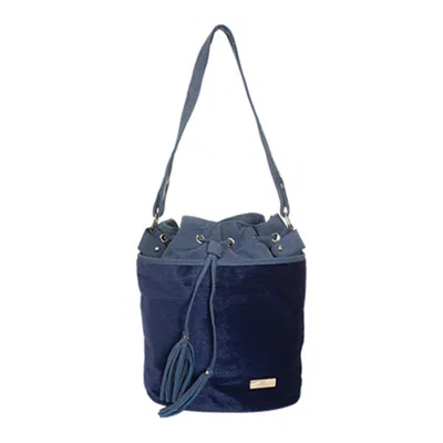 Aryana Adi-12-bl Chic Blue Drawstring Bucket Style Zip Closure Womens Handbag