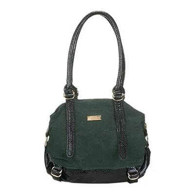 Aryana Adi-16-grn Chic Green Snake Print Leather Dual Shoulder Strap Womens Handbag
