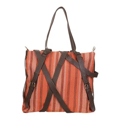 Aryana Robi-1-org Chic Orange Criss Crossbody Adjustable Strap Womens Tote Bag