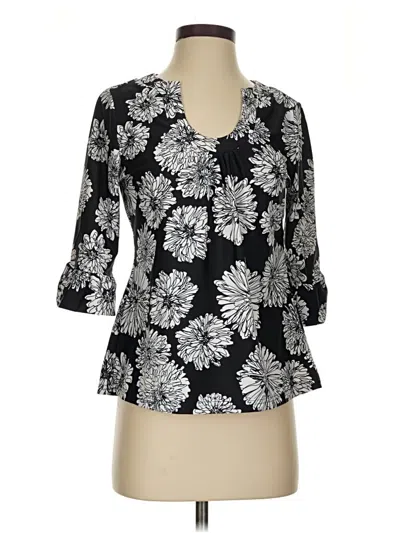 Pre-owned Aryeh 3/4 Sleeve Blouse In Black
