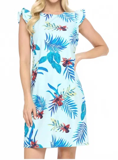 Aryeh Back Cutout Shift Dress In Mint In Blue