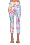 Aryeh Cecila Sailboat Print Leggings In Pink & Multi In Multi