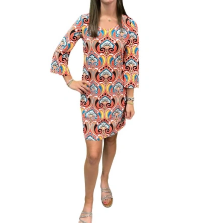 Aryeh Daisy Quarter Sleeve Dress In Multi