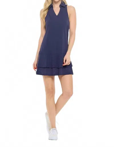 Aryeh Esther Racer Back Tennis Dress In Navy In Blue
