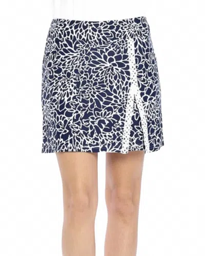 Aryeh Floral Print Skort In Navy/white In Multi