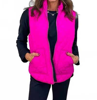 Aryeh Grace Puffy Vest In Hot Pink In Purple