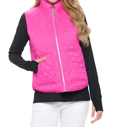 Aryeh Grace Quilted Vest In Hot Pink