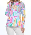 Aryeh Marcia Ruffle Neck Sailboat Print Jacket In Multi In Multi