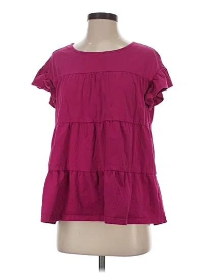 Pre-owned Aryeh Short Sleeve Blouse In Pink