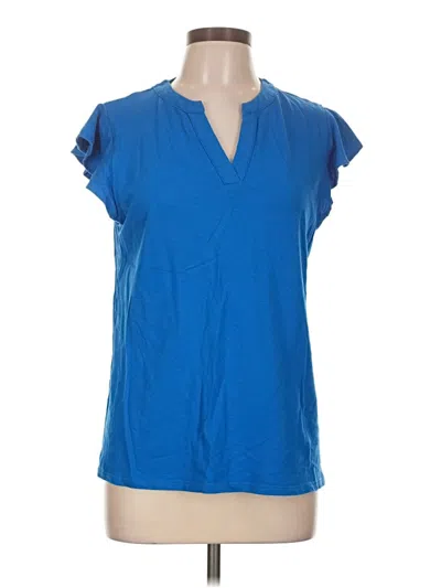 Pre-owned Aryeh Short Sleeve Top Blue V-neck Tops