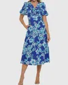 Aryeh Susie Midi Dress In Blue In Blue