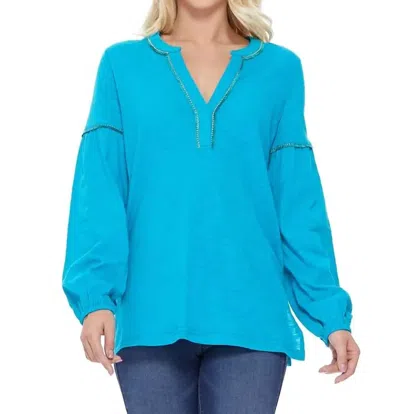 Aryeh Tassel Trim Tunic In Turquoise In Pink