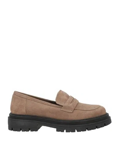 As 2.0 Woman Loafers Khaki Size 8 Leather In Sand