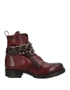 A.s. 98 A. S. 98 Woman Ankle Boots Burgundy Size 11 Soft Leather In Red