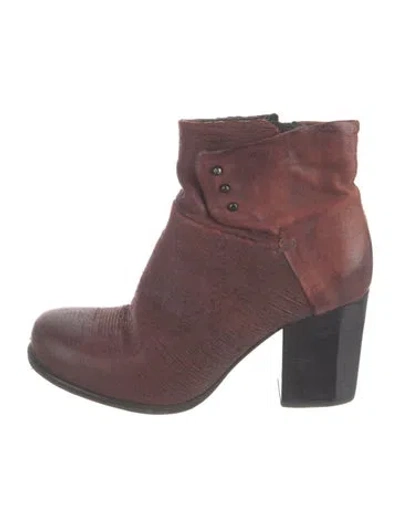 Pre-owned A.s. 98 Leather Boots In Burgundy