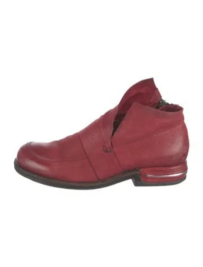 Pre-owned A.s. 98 Leather Chelsea Boots In Red