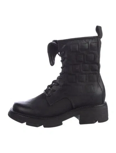 Pre-owned A.s. 98 Leather Combat Boots In Black